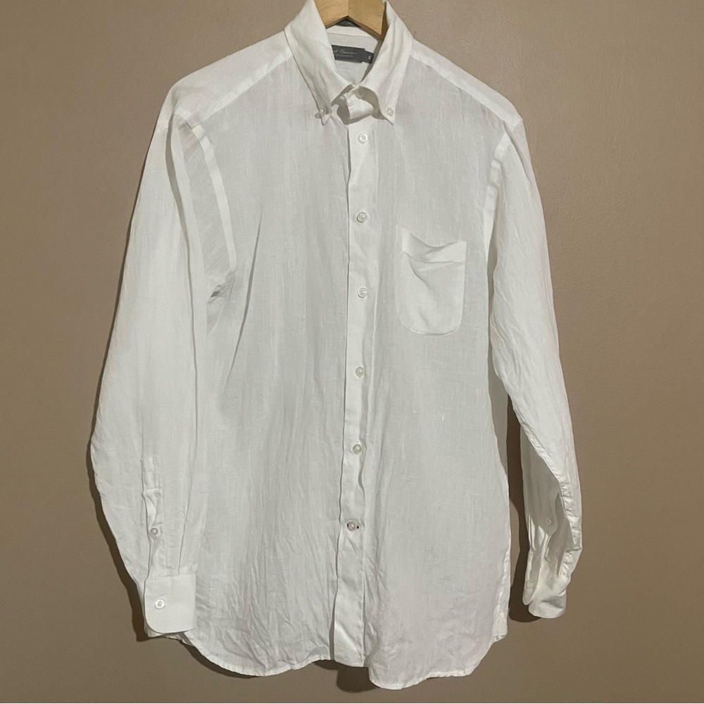 Daniel Cremieux Signature collection 100% Linen Button Up Shirt in White